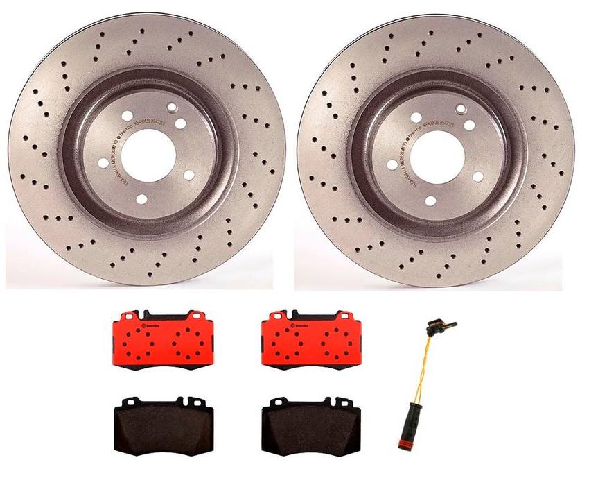 Mercedes Brakes Kit - Brembo Pads and Rotors Front (345mm) (Ceramic) 005420952041 - Brembo 1530798KIT